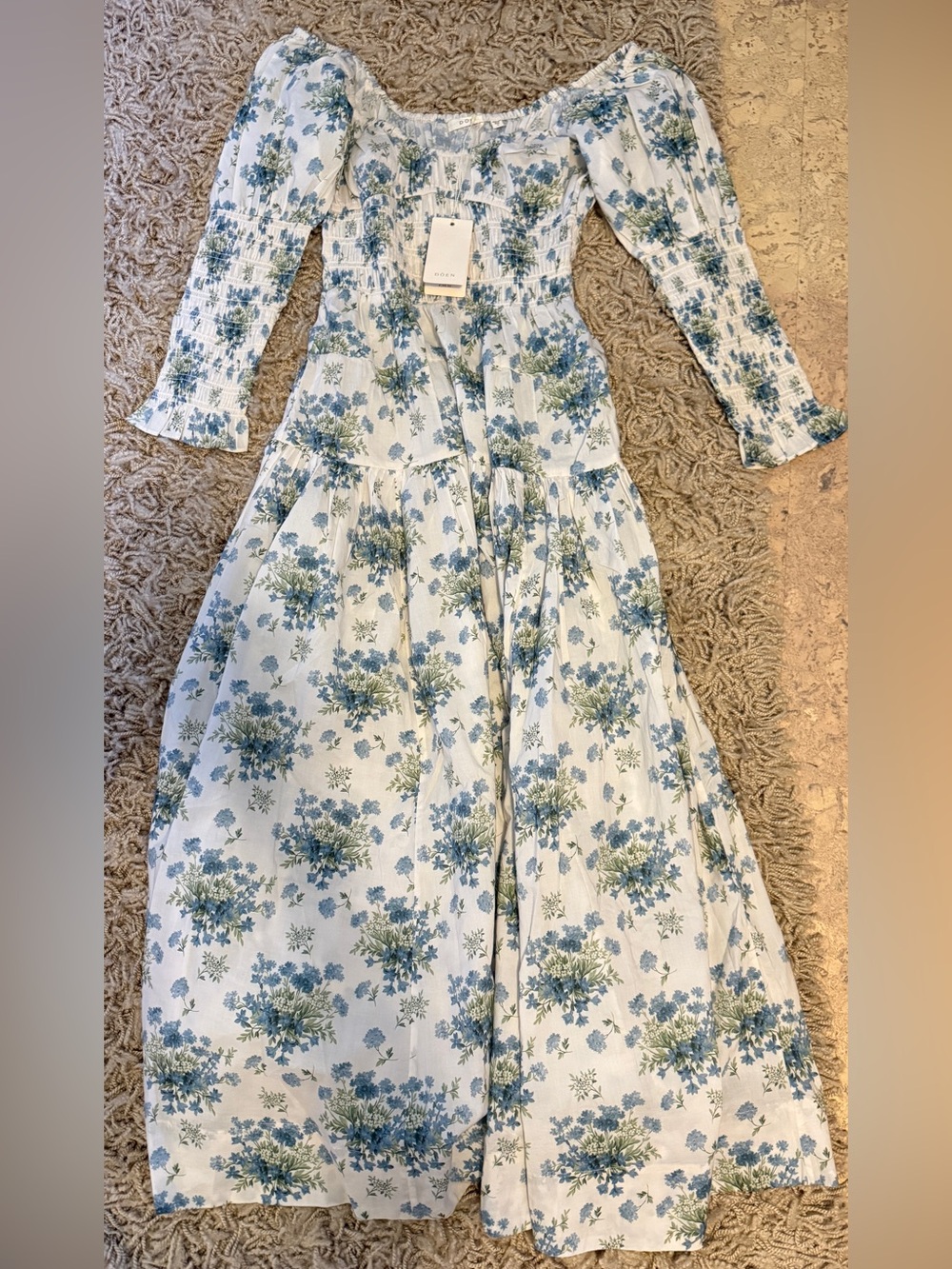 Doen Seraphina Floral Dress - CREME LANTANA FLORAL - Picture 5 of 7